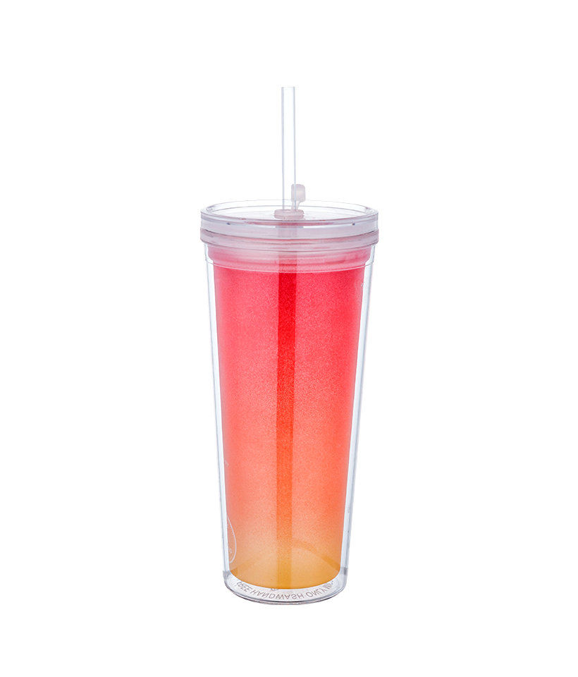 Caneca de café gelo tritan transparente com tampa em espiral de 650 ml