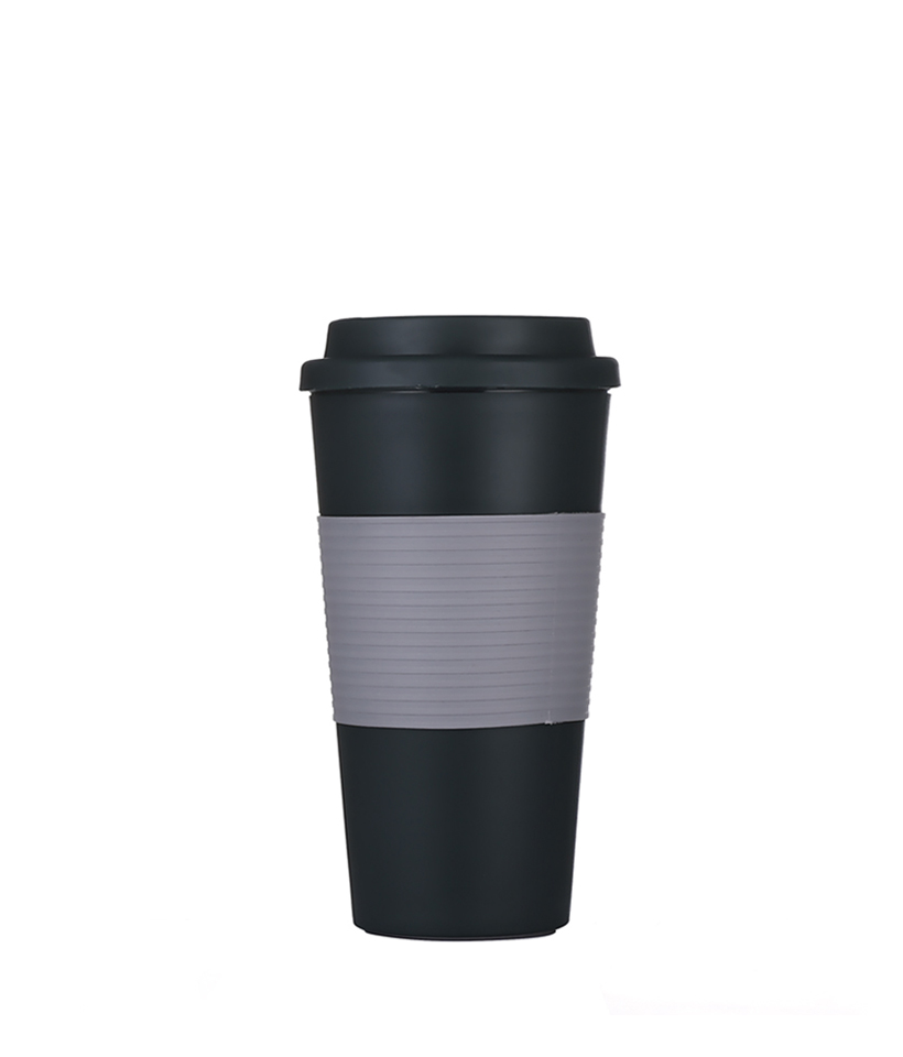 Caneca de café quente de PP de grau alimentício com isolamento duplo de 473 ml