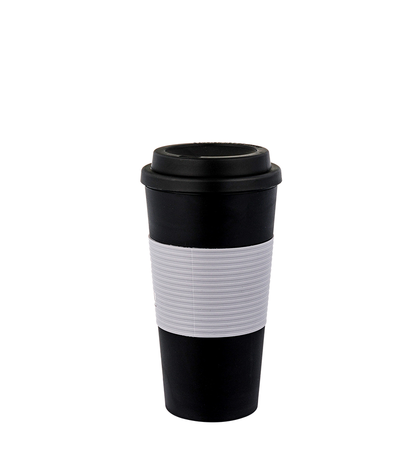 Caneca de café quente de PP de grau alimentício com isolamento duplo de 473 ml